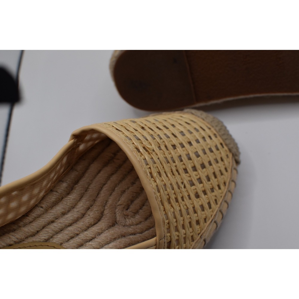 J Crew Straw Espadrille Flats Slip On Shoes Women Size 5.5 Natural Woven   CH645 - Picture 10 of 12